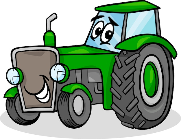 Illustration De Dessin Animé De Caractère Tracteur à Dessin Tracteur