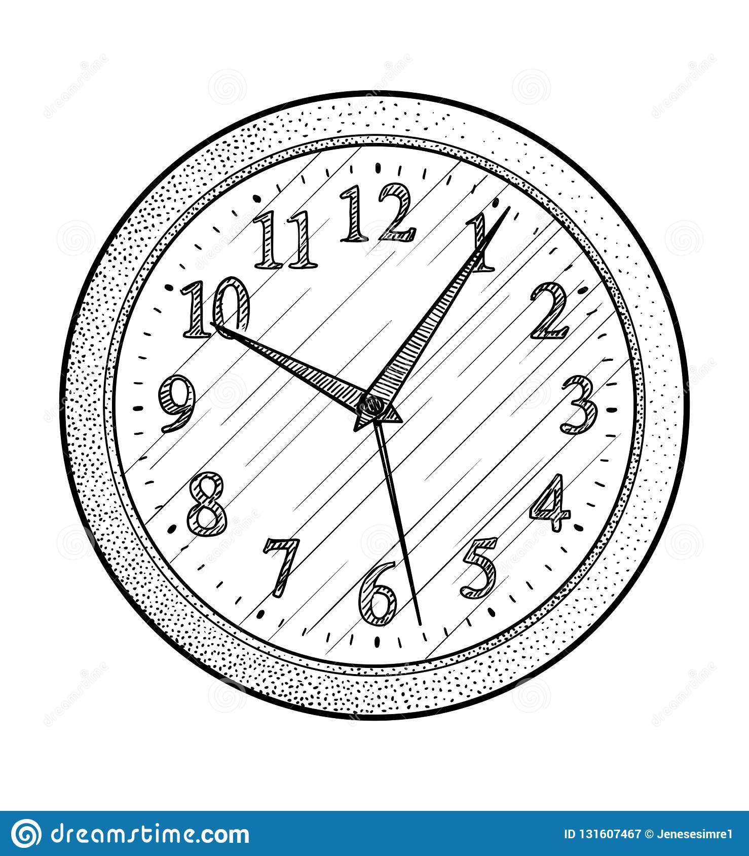 Illustration D&amp;#039;Horloge Murale, Dessin, Gravure, Encre serapportantà Coloriage Dessin Horloge