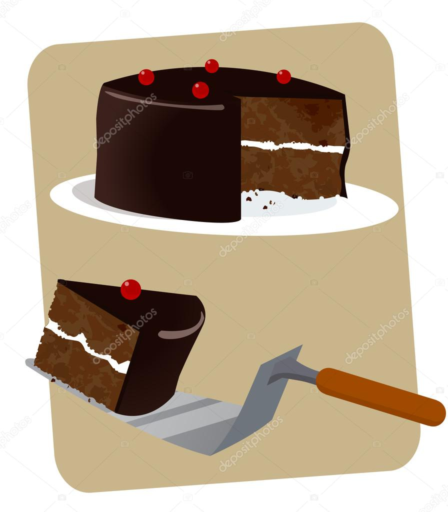 Illustration Vectorielle D&amp;#039;Un Gâteau Au Chocolat, Avec serapportantà Dessin Chocolat,