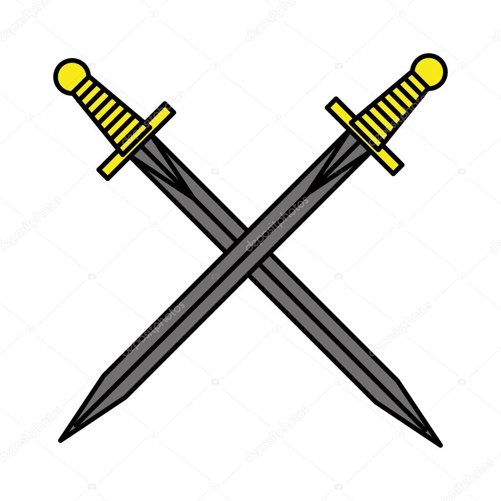 Illustration Vectorielle D&amp;#039;Une Épée — Image Vectorielle pour Coloriage Dessin Épée