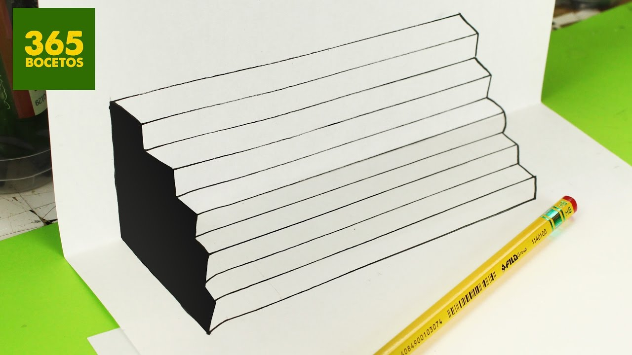 Ilusiones Opticas - Escalera Imposible En 3D - Dibujos concernant H En 3D Dessin