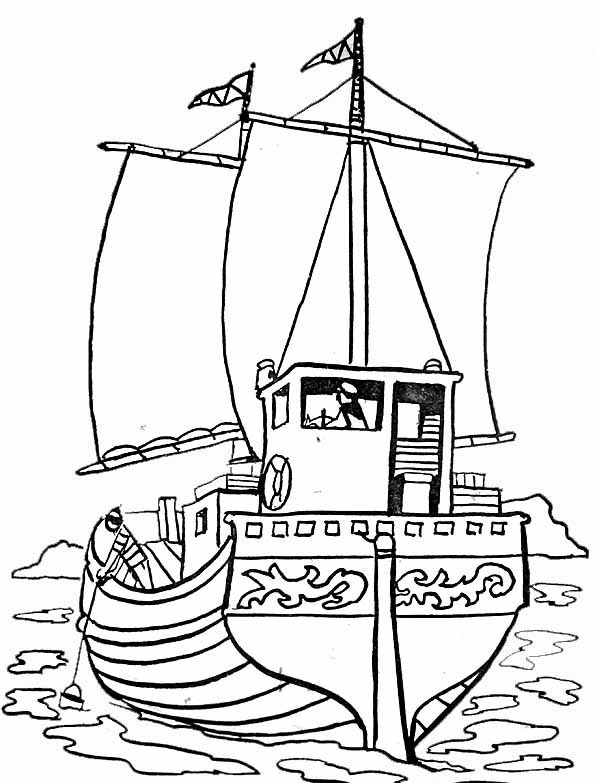 Image : Coloriage Bateau Voile | Coloring Pages, Free destiné Coloriage Bateau