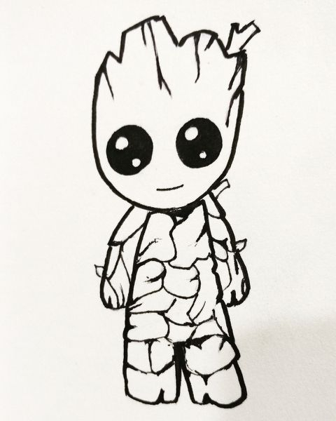 Image Result For Baby Groot | Dessin Groot, Dessin, Groot pour Coloriage Dessin Groot