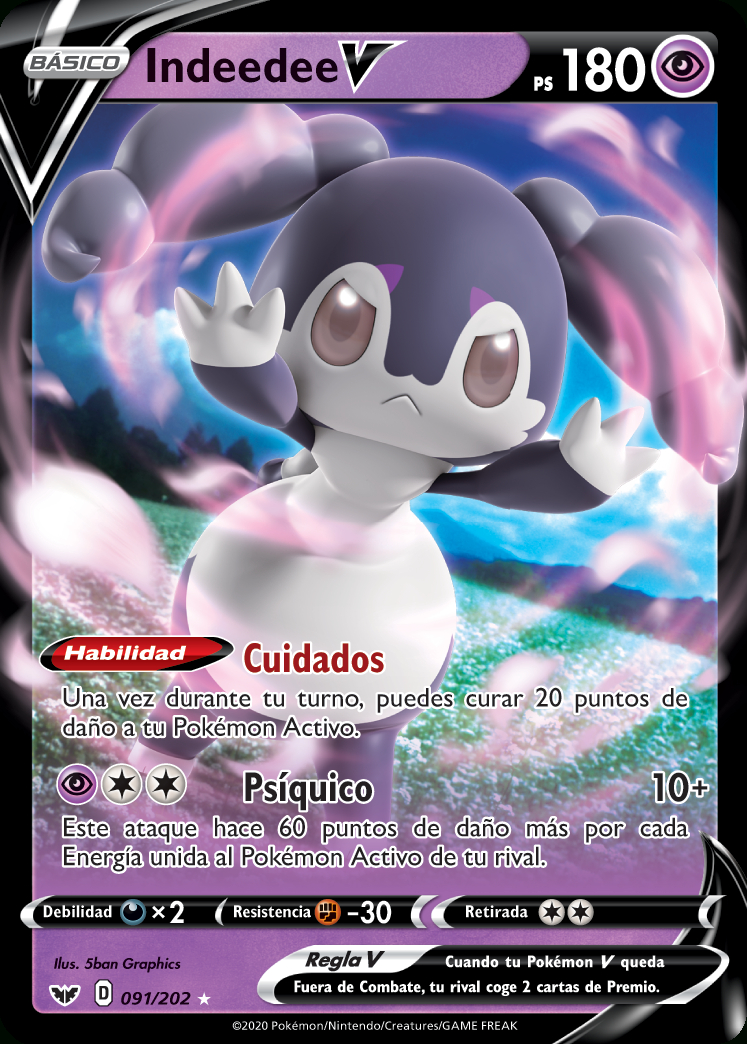 Indeedee V (Espada Y Escudo Tcg) - Wikidex, La avec Coloriage Carte Pokemon V