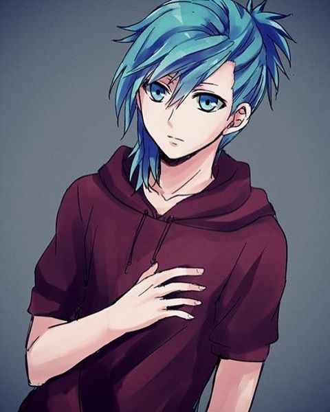 Instagram | Anime Boy Hair, Blue Hair Anime Boy, Anime dedans Dessin Garcon