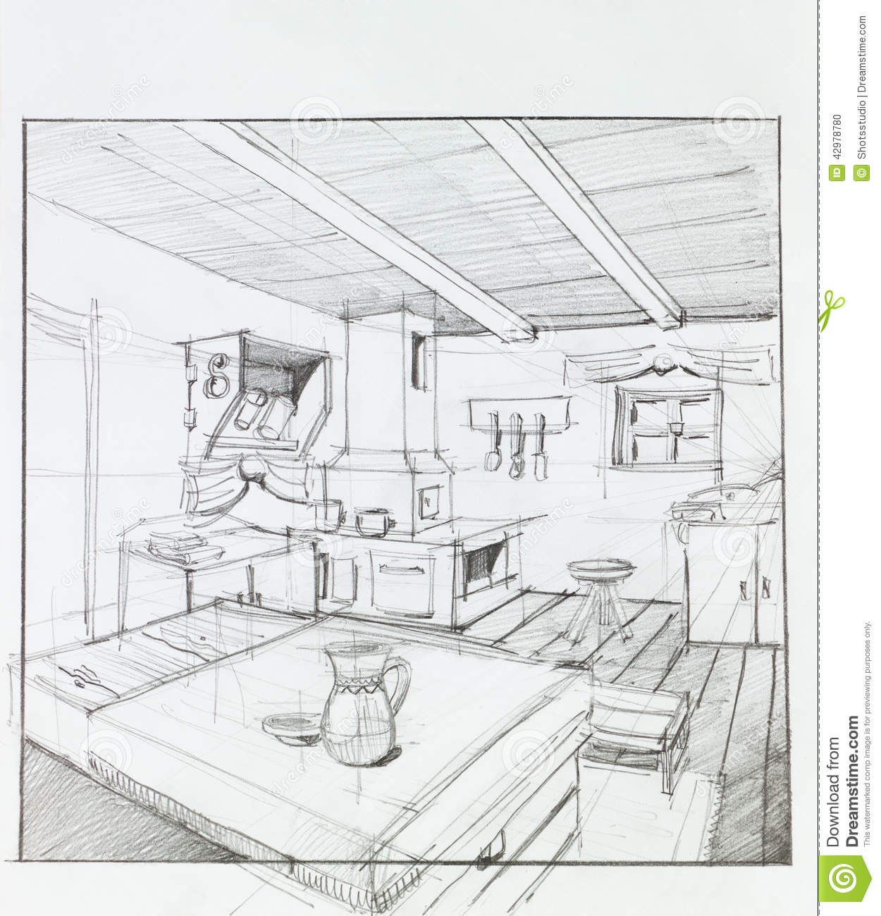 Intérieur De Maison De Campagne Illustration Stock - Image avec Dessiner L&amp;#039;Intérieur D&amp;#039;Une Maison,