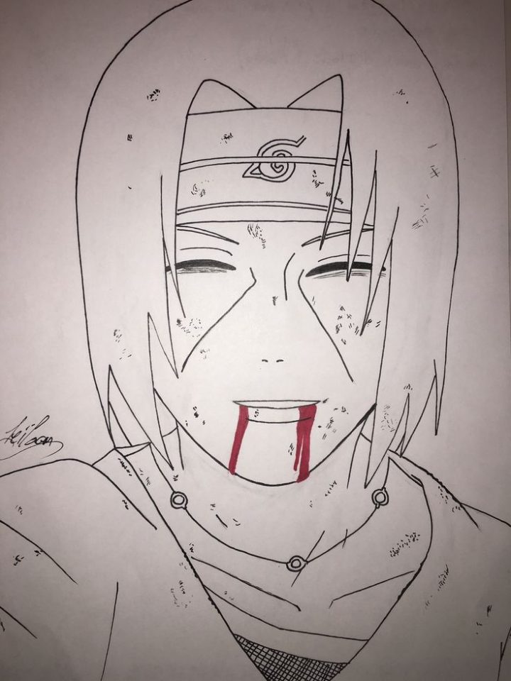 Itachi Mort Dessin. Sourire. Sasuke Et Itachi | Dessin pour Coloriage Itachi,