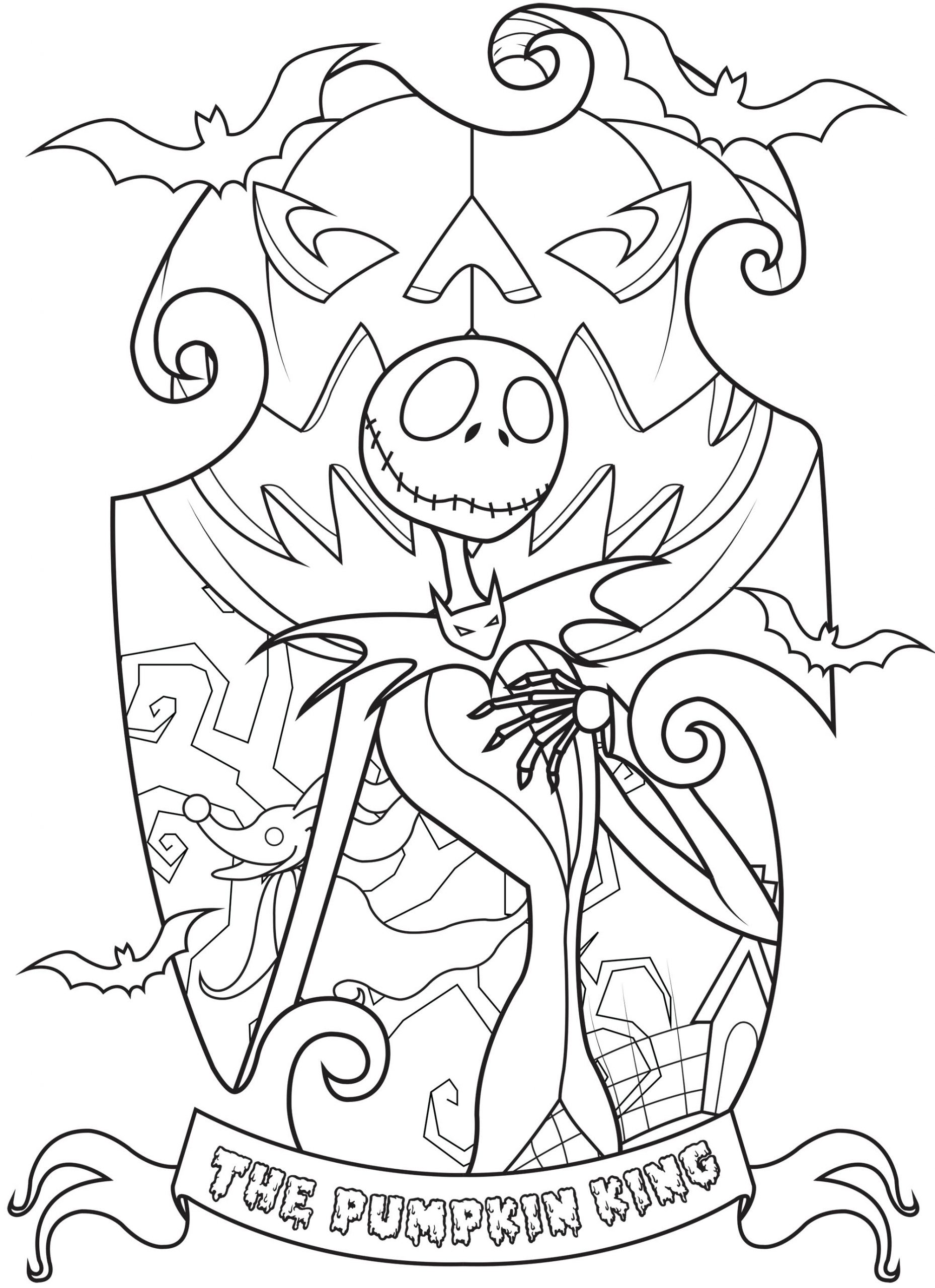 Jack Skellington King Of Halloween Town Complex intérieur Coloriage Horreur,