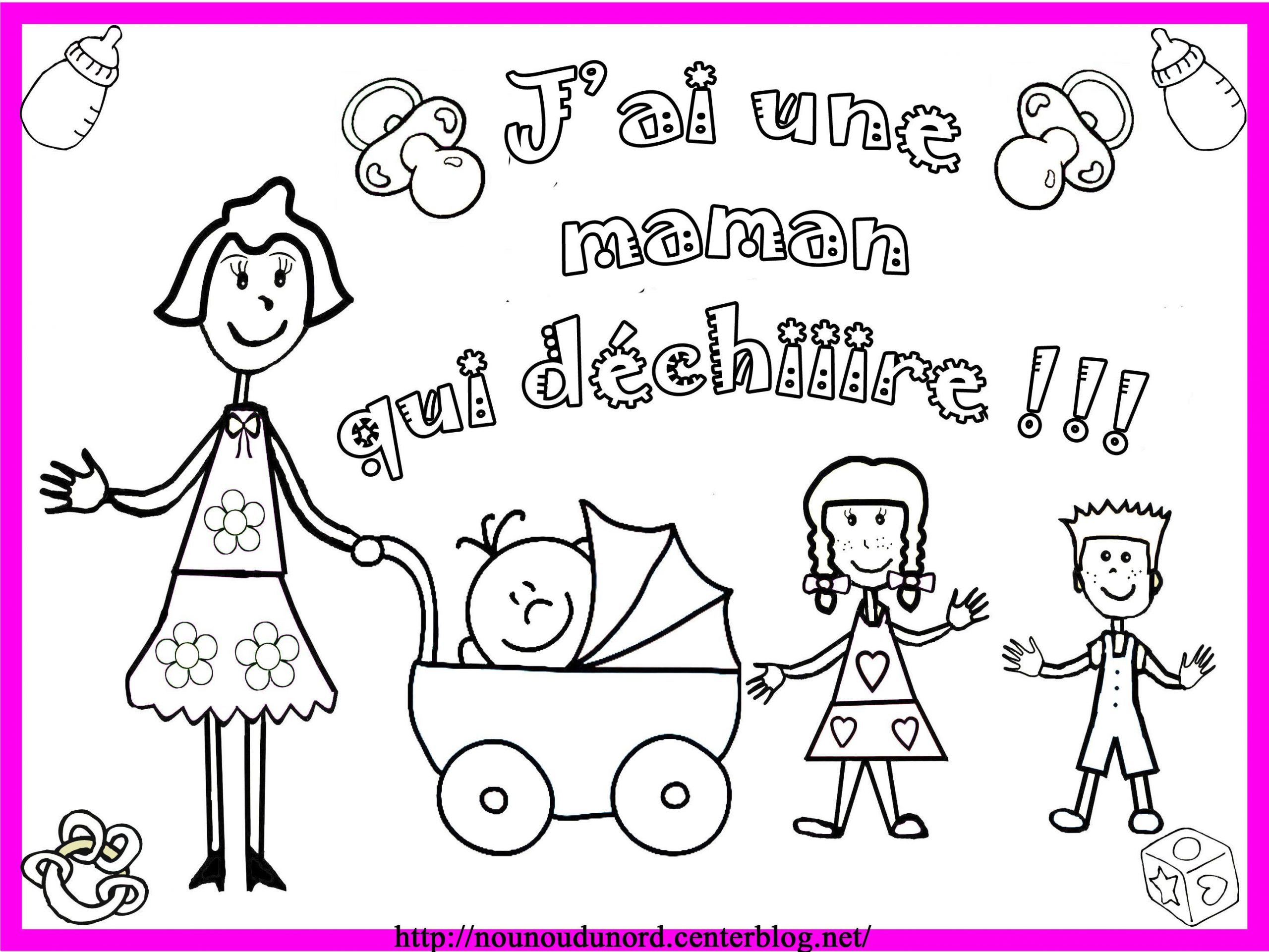 Je Suis Une Nounou Qui Dechiiire serapportantà Coloriage Maman