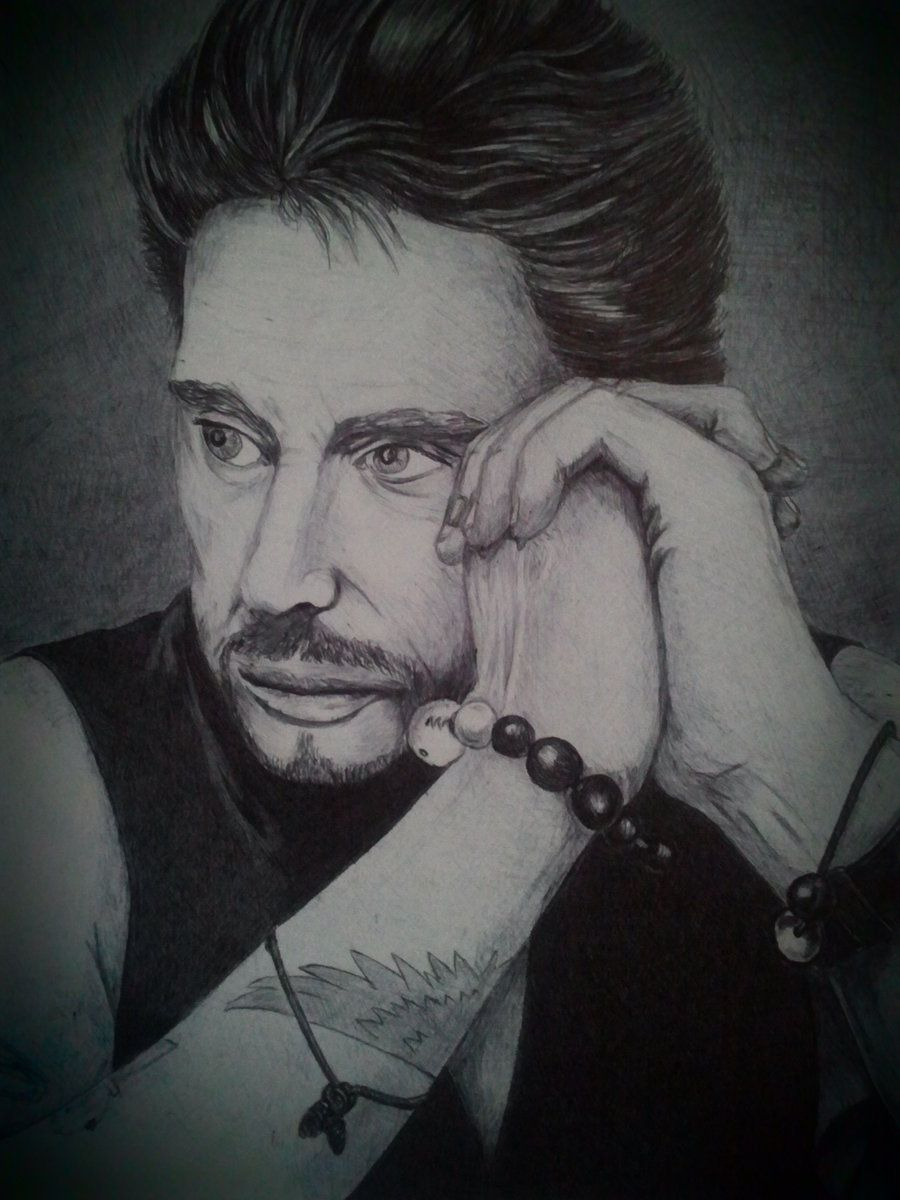 Johnny Hallyday By Dad24 On Deviantart | Portrait, Johnny avec Dessin Johnny Hallyday,