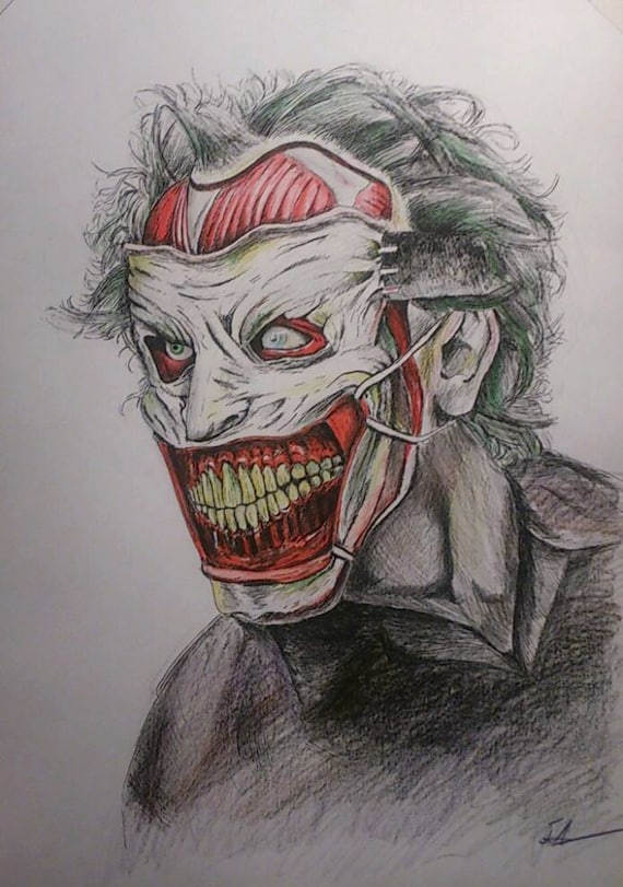 Joker Original Drawing Fan Art Wall Art Horror | Etsy pour Dessin Joker