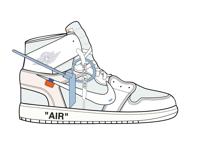 Jordan X Off-White By Elena Melero On Dribbble à Dessin Jordan 1,