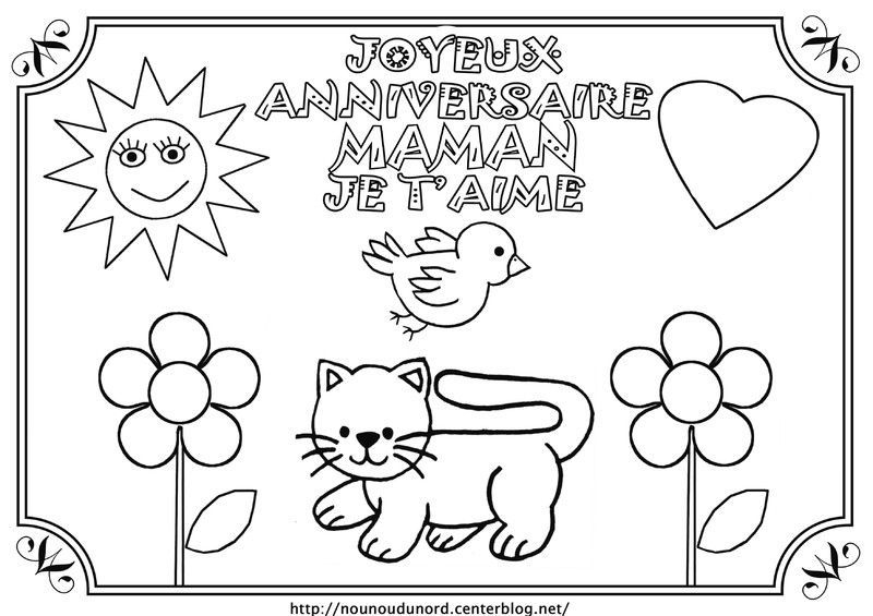 Joyeux Anniversaire Maman En Couleur Pour Gommettes pour Coloriage Joyeux Anniversaire