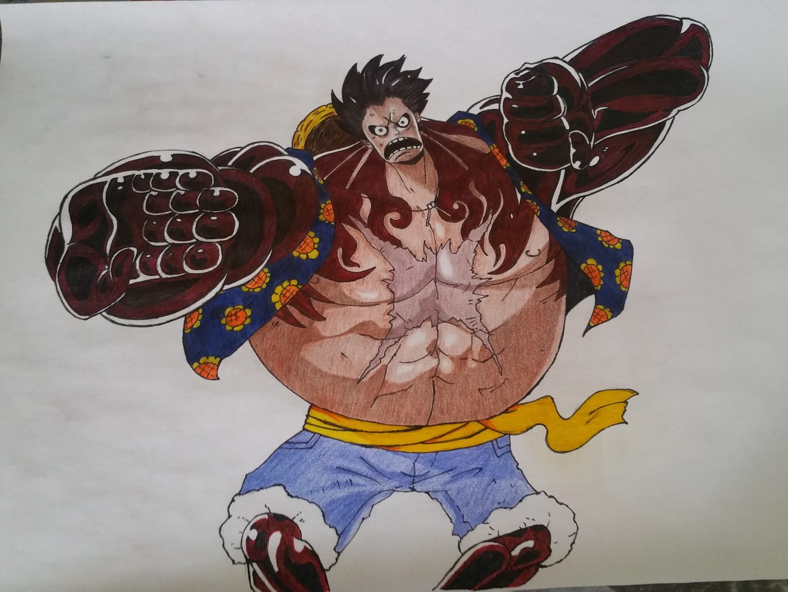 Just Found My Luffy 4Th Gear Drawing While Cleaning My tout Luffy Gear 2 Dessin