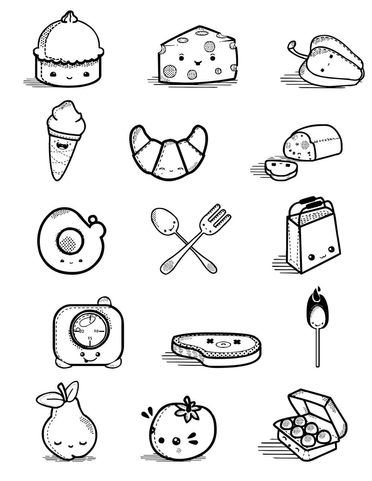 Kawaii Food Nourriture Coloriage Dessin T-6499 In 2020 encequiconcerne Dessin Kawaii Nourriture