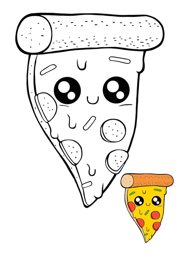 Kawaii Pizza Coloring Sheet | Unicorn Coloring Pages pour Coloriage Dessin Kawaii