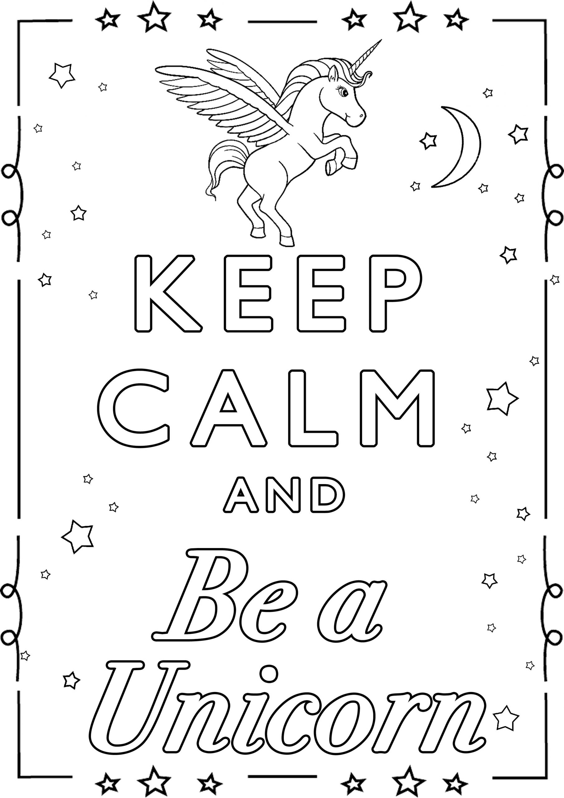Keep Calm And Be A Unicorn - Keep Calm And … - Coloriages destiné Coloriage Unicorn