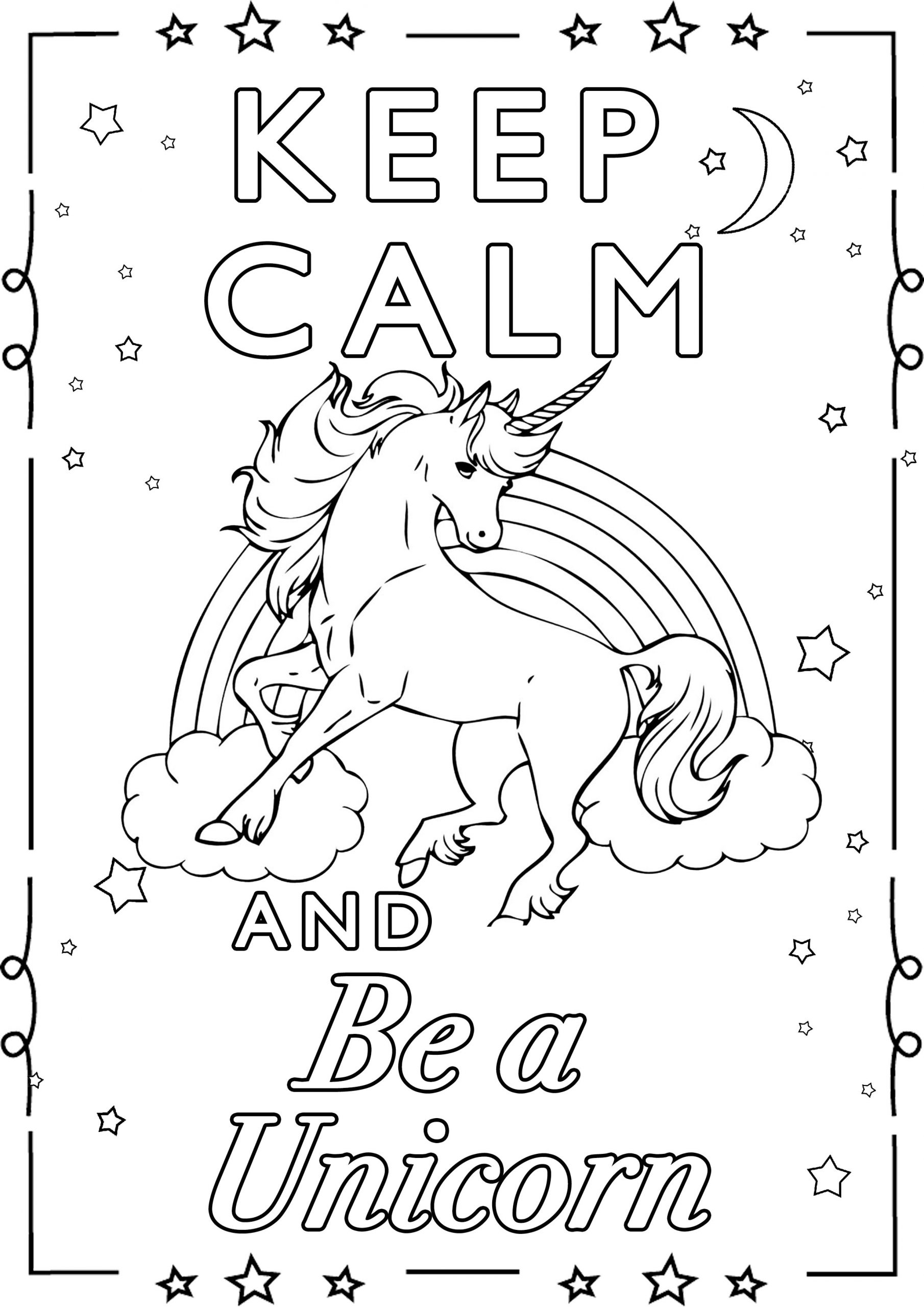 Keep Calm And Be An Unicorn 2 - Keep Calm &amp;amp; … Adult dedans Coloriage Unicorn