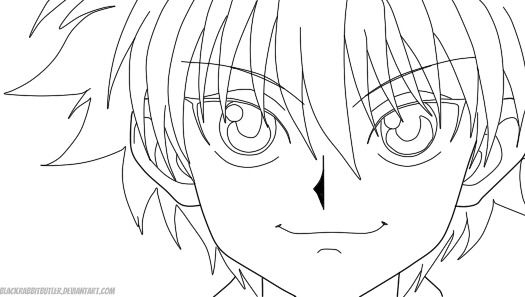 Killua Lineart | Anime Character Drawing, Character dedans Coloriage Dessin Gon Et Kirua