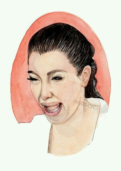 Kim Kardashian Crying | Watercolor Portraits, Portrait encequiconcerne Kim K Dessin