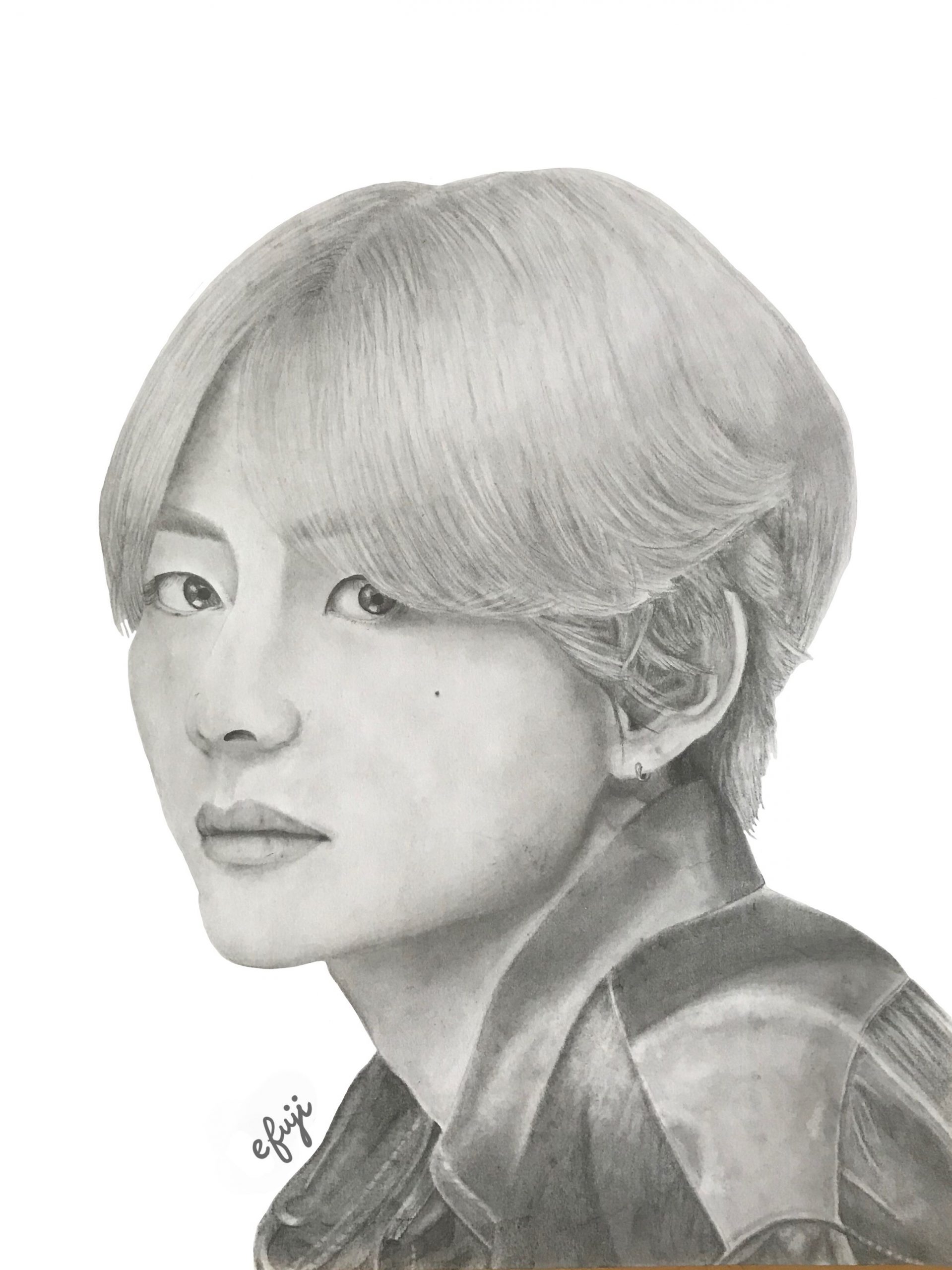 Kim Taeyoung Bts V Pencil Drawing | Taehyung Fanart, Bts destiné Tuto Dessin V Bts,