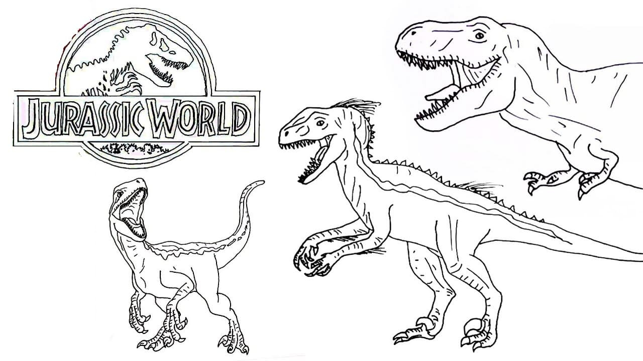 Kolorowanki Jurassic World Do Druku - Jurassic World pour Coloriage Jurassic Park