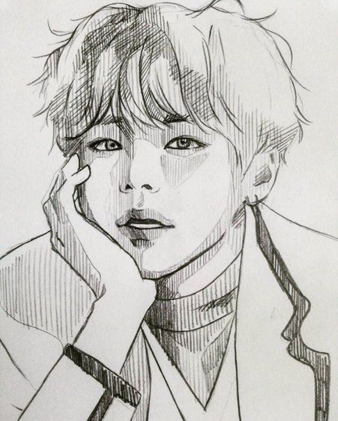 Kpop Arts ʕ•ᴥ•ʔ | Bts Drawings, Kpop Drawings, Drawings dedans Tuto Dessin V Bts,