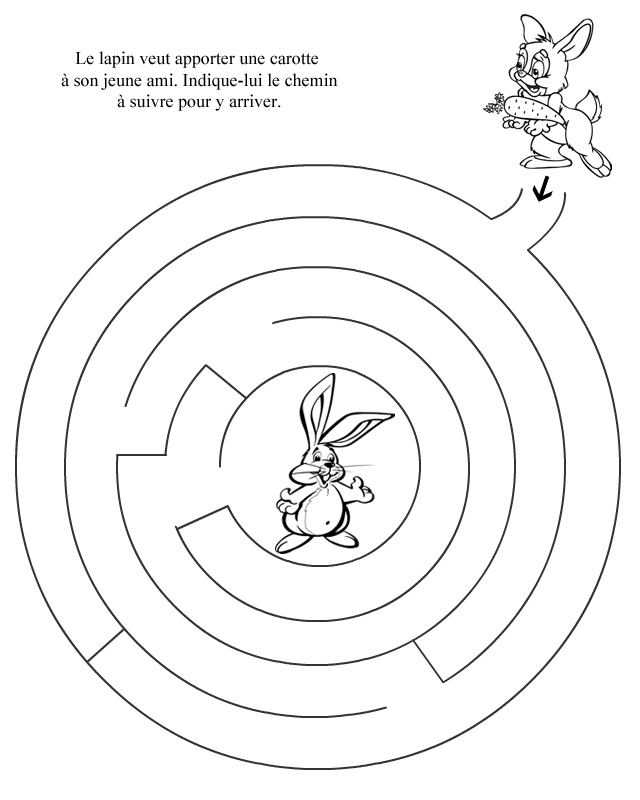 Labyrinthe À Imprimer : Les Lapins - Turbulus, Jeux Pour pour Dessin 5 Ans Facile,