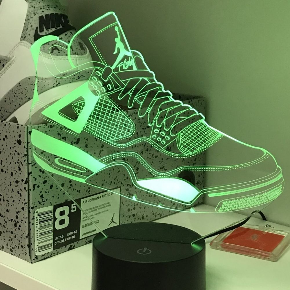 Lampe Led Nike Air Jordan 4 Sneaker | La Maison Du Neon intérieur Jordan 4 Dessin