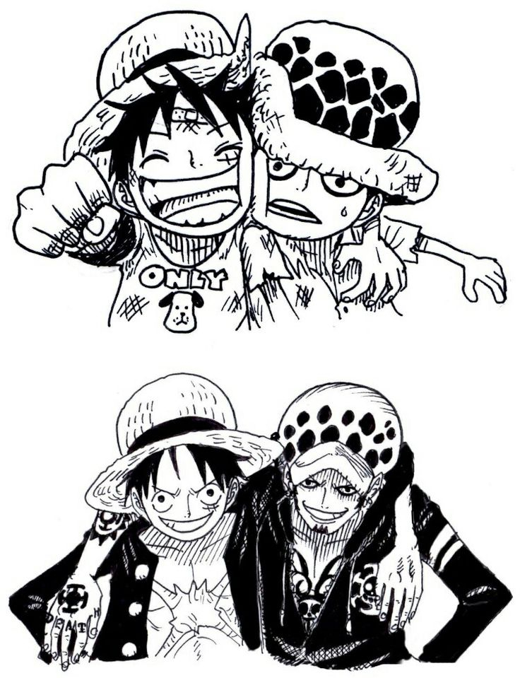 Law Et Luffy Amis Inséparables | Dessin One Piece, One avec Coloriage Dessin One Piece Luffy