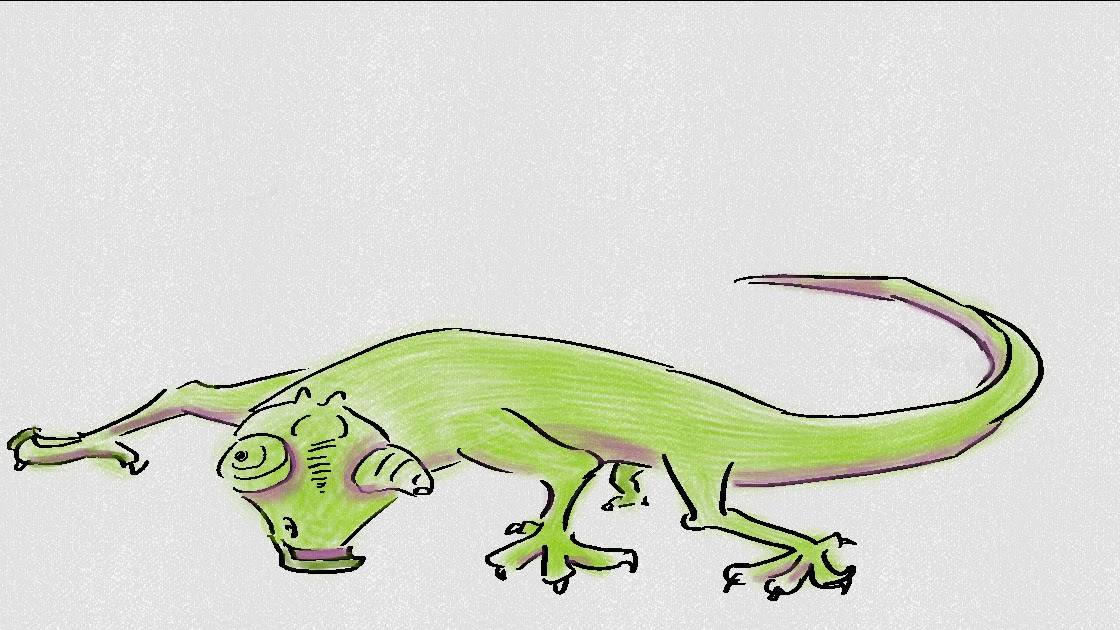 Le Blogue Des 100 Dessins: 53/100 : Un Lézard concernant Dessin Type H