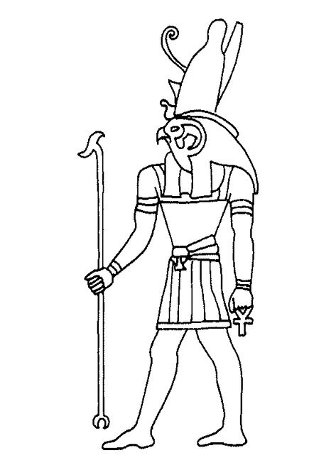 Le Dieu Égyptien Horus, À Colorier. | Coloriage, Dessin concernant Coloriage Dessin Egyptien