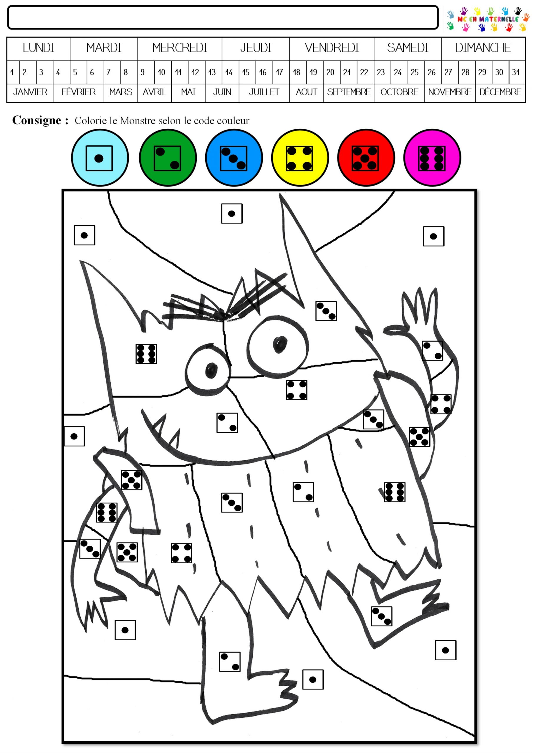 Le Monstre Des Couleurs Va À L&amp;#039;École : Coloriage Magique serapportantà Coloriage De Graphisme