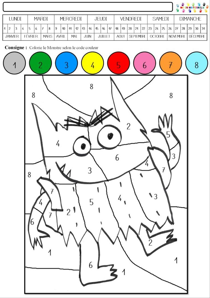 Le Monstre Des Couleurs Va À L&amp;#039;École : Coloriage Magique tout Coloriage Des Émotions