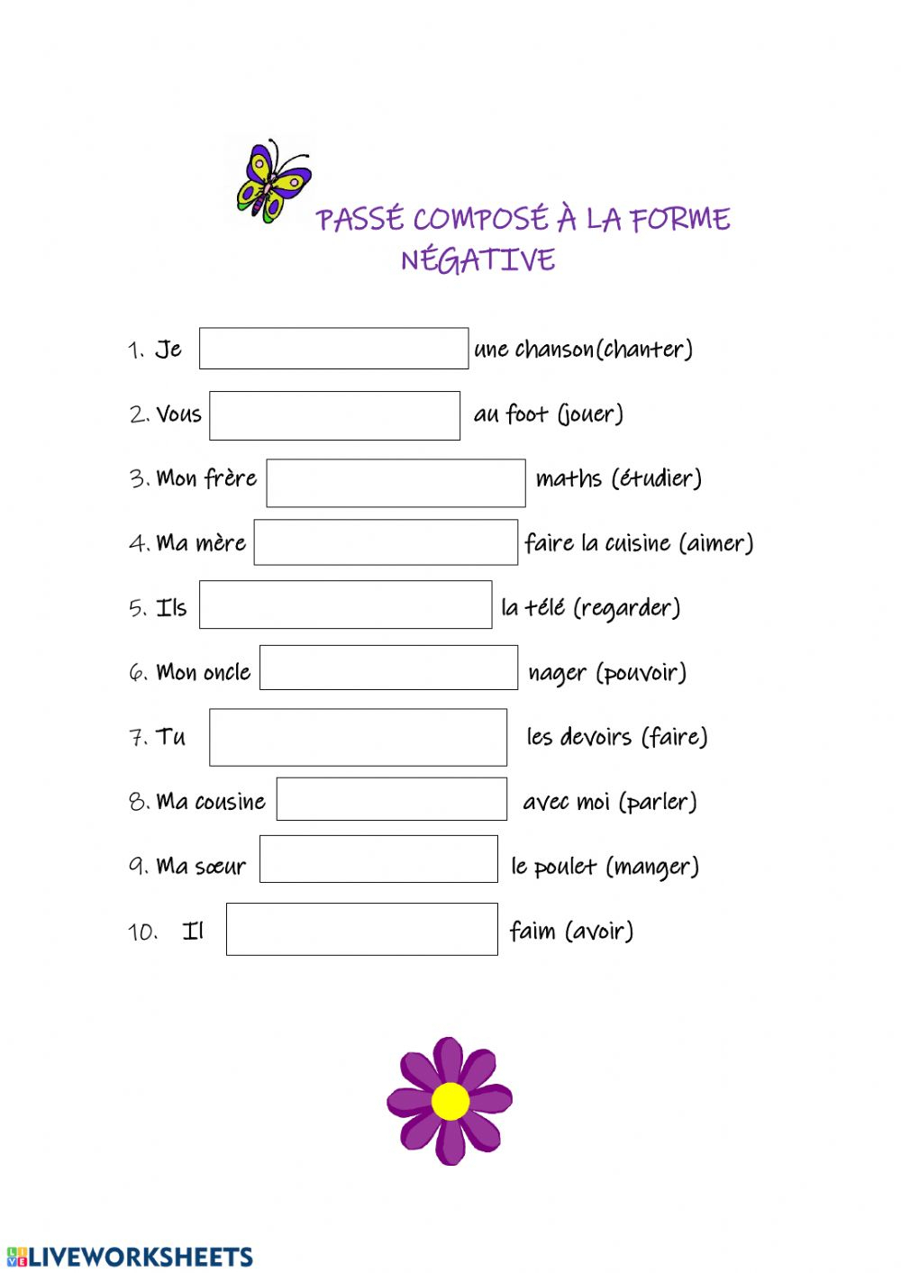 Le Passé Composé Vec Avoir Worksheet dedans Coloriage Codé Passé Composé