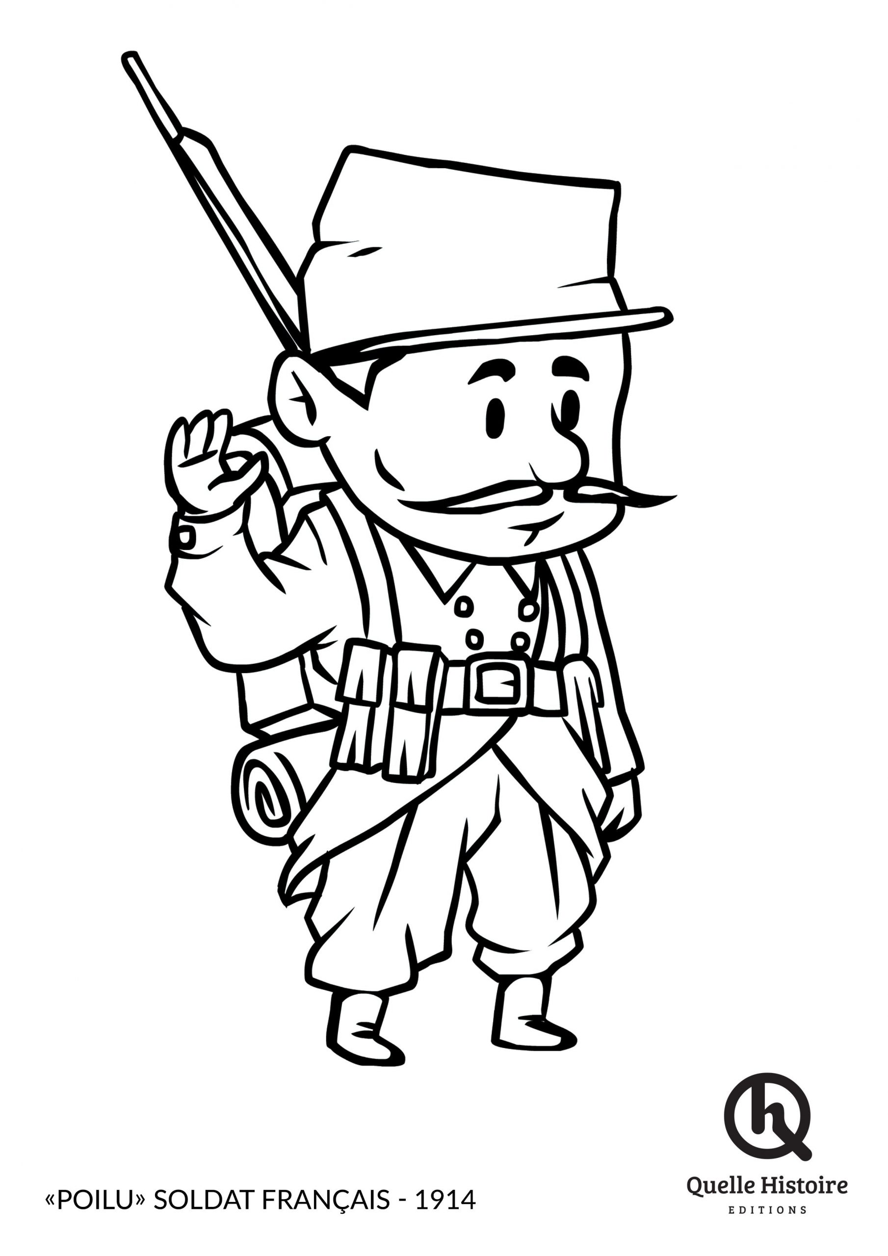 Le &amp;quot;Poilu&amp;quot; Soldat Français En 1914 - Coloriage - Quelle avec Coloriage En Français,