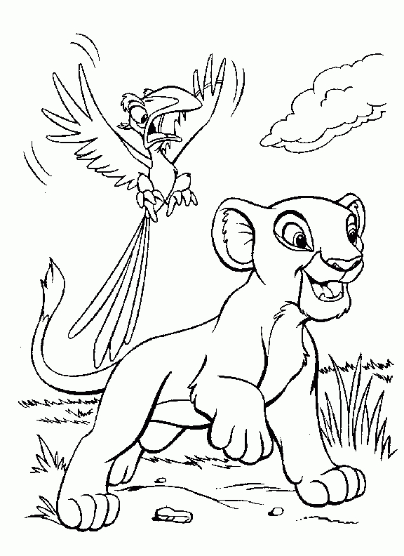 Le Roi Lion - Coloriage intérieur Zazou Coloriage,