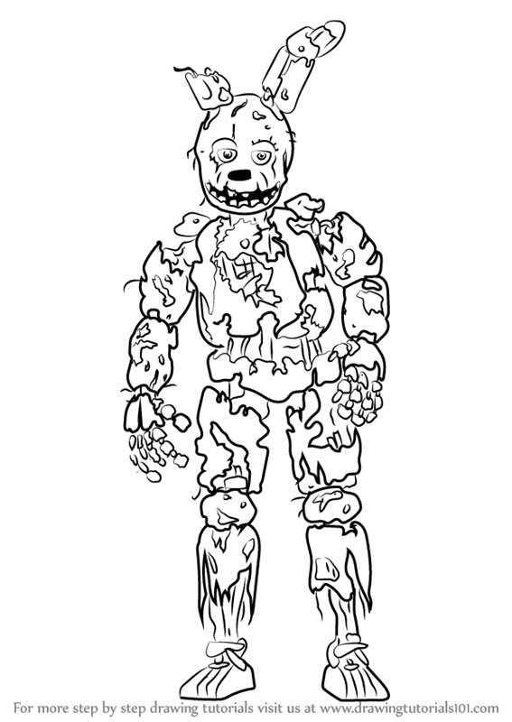 Learn How To Draw Springtrap From Five Nights At Freddy&amp;#039;S dedans Coloriage Fnaf 6