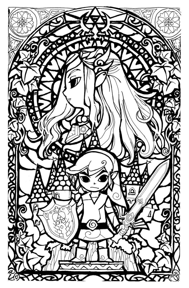 Legend Of Zelda Stainglass Style - Image With : Nintendo destiné Dessin Zelda,