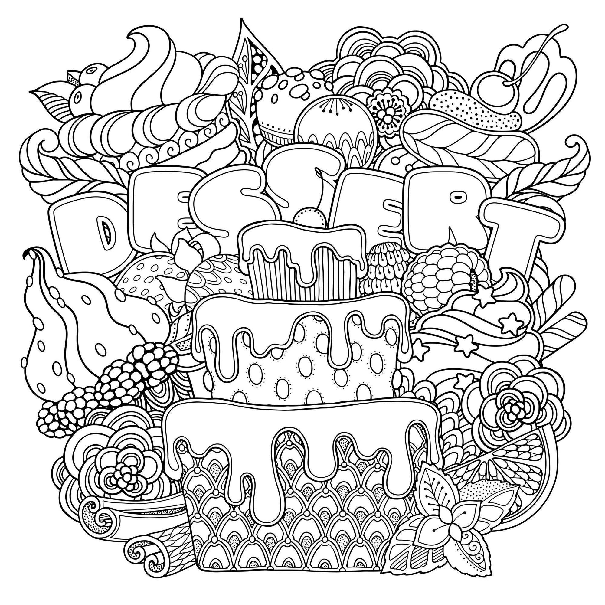 Les Bons Desserts - Coloriage Cupcakes Et Gateaux intérieur Coloriage Kawaii