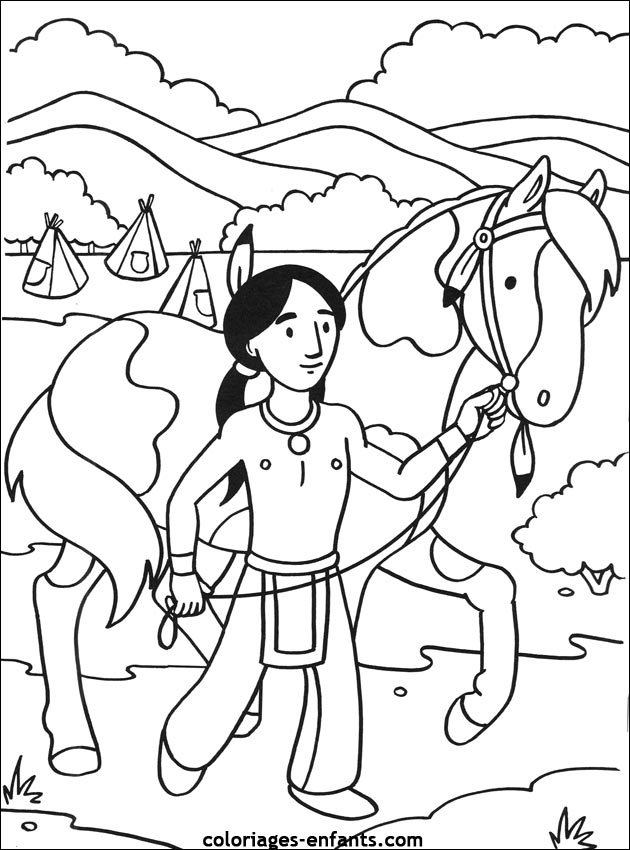 Les Coloriages D&amp;#039;Indiens À Imprimer Sur Coloriages-Enfants concernant Coloriage Indien