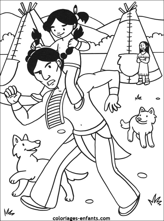 Les Coloriages D&amp;#039;Indiens À Imprimer Sur Coloriages-Enfants encequiconcerne Coloriage Indien