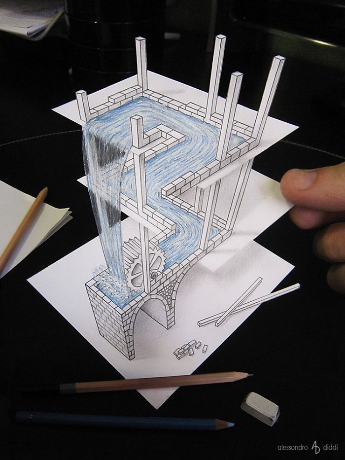 Les Dessins 3D De Cet Artiste Italien Vont Jouer Avec pour 3 D Dessin