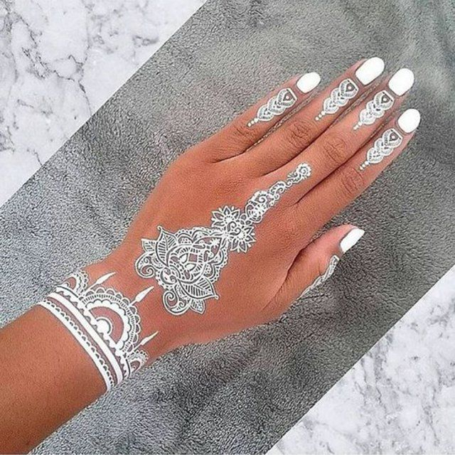 Les Plus Beaux Tatouages Au Henné Blanc | White Henna serapportantà Dessin Henné,