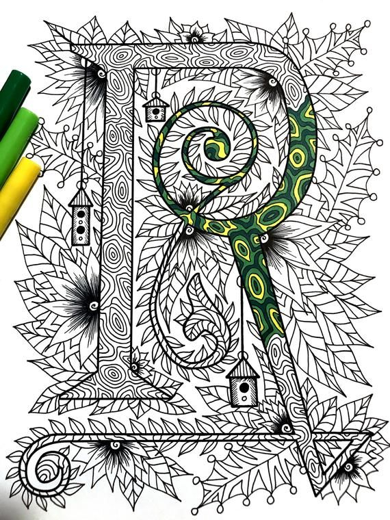 Letter R Zentangle - Inspired By The Font &amp;quot;Penelope serapportantà Coloriage Mandala Lettre R