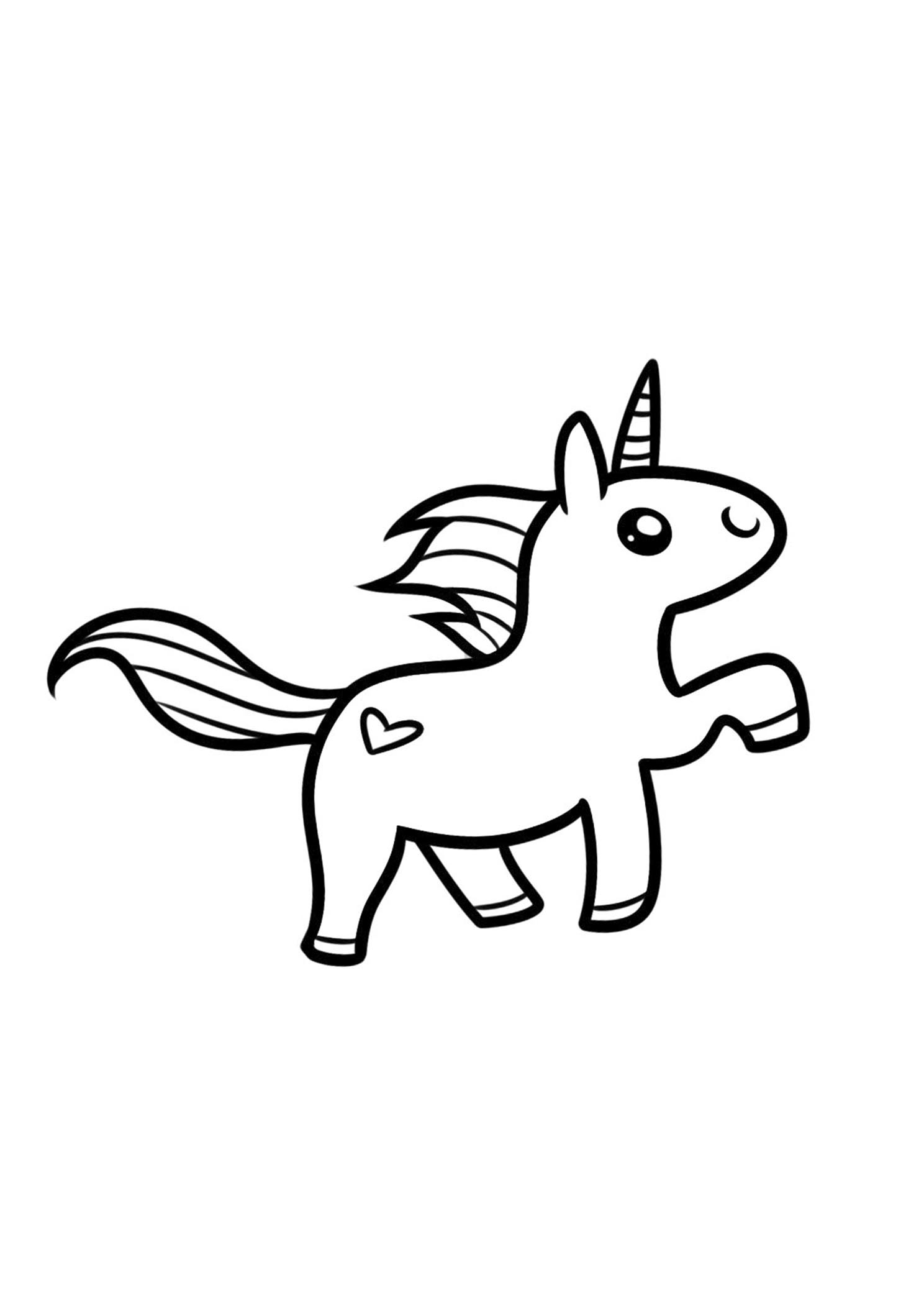 Licorne Simplifiée | Moncoloriage.fr à Coloriage De Licorne,