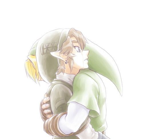 Link Ocarina Of Time Hugging Twilight Princess Link My intérieur T/P Dessin