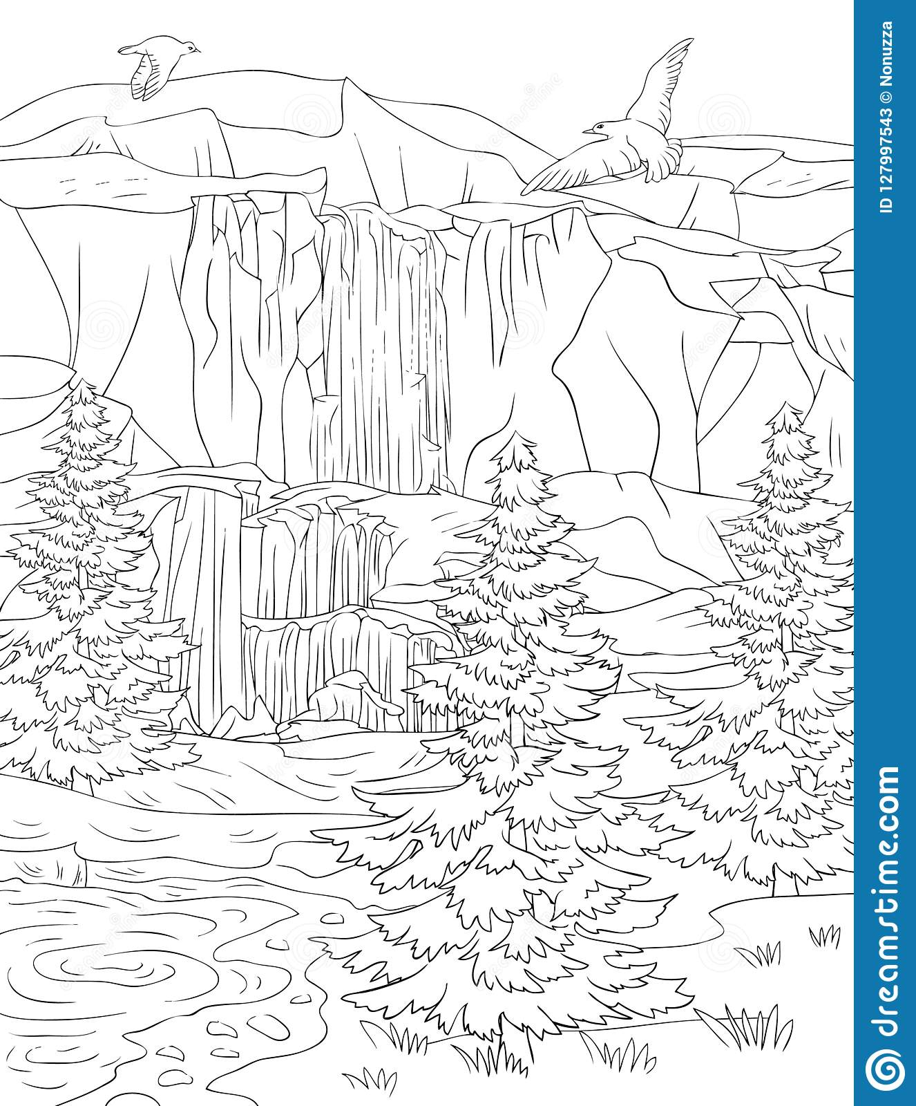 Livre De Coloriage Adulte, Paginent Une Image Mignonne De avec Coloriage Nature