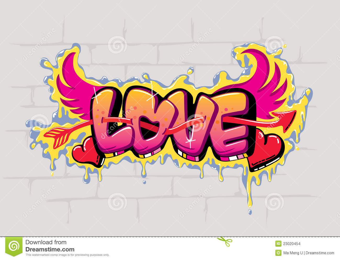 Love Graffiti Design Stock Images - Image: 23020454 avec Dessin I Love You 3D,