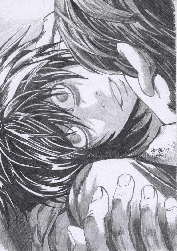 L&amp;#039;S Death - Death Note Fanart By Hoshisamavalmor On Deviantart intérieur L Dessin Facile Death Note